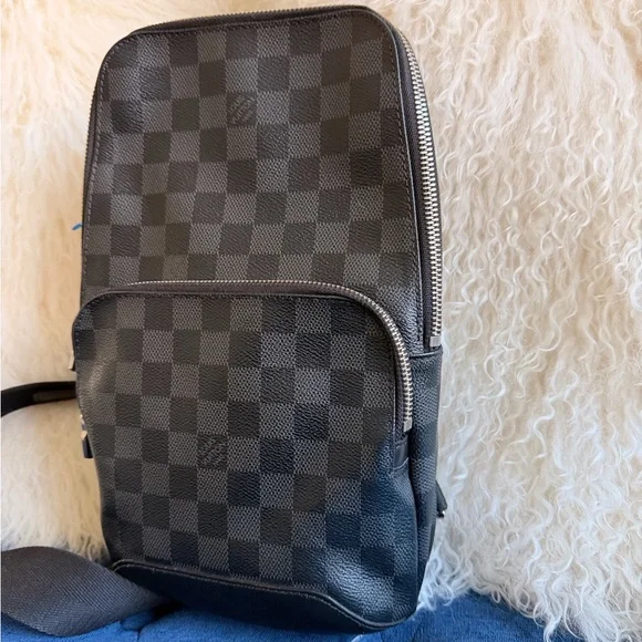 LOUIS VUITTON Avenue Sling Bag Damier Graphite Backpack shoulder - Picture 4 of 7